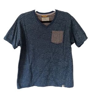 Free Planet Men's T-Shirt Large Blue Cyan Short Sleeve Soft Casual‎ Tee